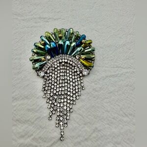 Art Deco Jewel Tones  Crystal Brooch